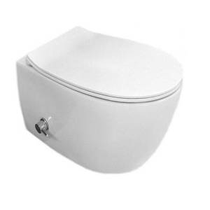 Унитаз подвесной Isvea Sentimenti Neo 10ARS1015I-2L + 40D80201I-S безободковый, с крышкой-сиденьем микролифт, с функцией биде, белый матовый