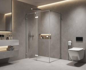 Боковая перегородка AQUAme AQM7409-9 профиль хром, стекло прозрачное, 90x200