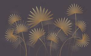 3D Фотообои Artegrafico «Пальмовые листья в кашемировом оттенке» PL-011 акварель