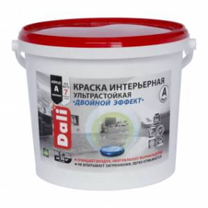 Краска интерьерная ультрастойкая двойной эффект износостойкая Dali база С 5 л