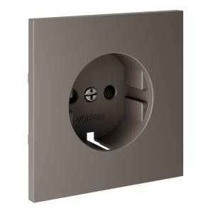 Лицевая панель для розетки с заземлением и шторками Voltum S70 VLS000714 капучино