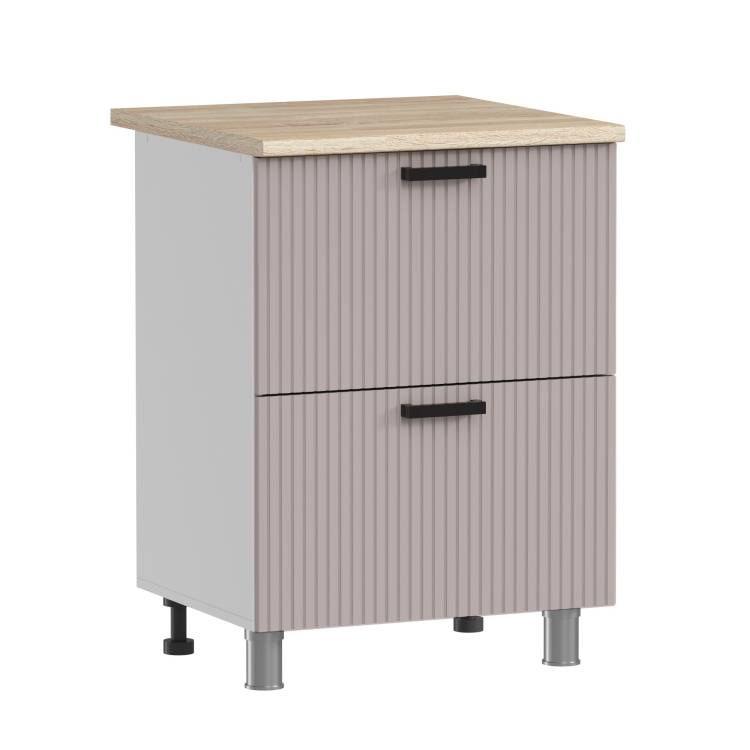 Кухонный модуль напольный Аленушка Лотос Н2Я 600 Н00231162 кашемир,скоба антрацит