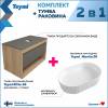 Тумба с раковиной Teymi Ritta подвесная, дуб, графит, 85 см, с раковиной Martta 50 фото 2