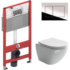 Комплект Унитаз подвесной Ceramica Nova Metropol CN4002 + Инсталляция TECE Now 9400412 4 в 1 с кнопкой