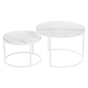 Набор из 2 журнальных столов Bradex Home Tango RF 0351 белый мрамор