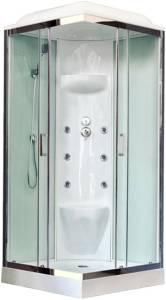 Душевая кабина Royal Bath RB80HP7-WT-CH с низким поддоном, с сиденьем