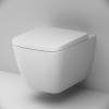 Унитаз подвесной Am.Pm Gem C901901SC Aquaspin, безободковый, сиденье с микролифтом, глянцевый белый фото 5