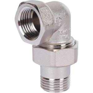 Разъемное соединение Stout угловое, никелированное, американка, внутренняя-наружная семья 1, арт. SFT-0059-000001