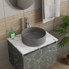 Раковина D&K Matrix DT1391506 графит, 35.5x35.5 фото 2