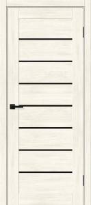 Межкомнатная дверь Bravo Браво-22 полотно Nordic Oak, cтеклянная вставка Black Shine 900x2000