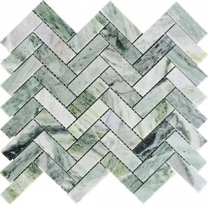 Мозаика Pixel Mosaic Мрамор PIX 320 Jet Green 2.3х7.3 Полированная 28.2x31.7x6