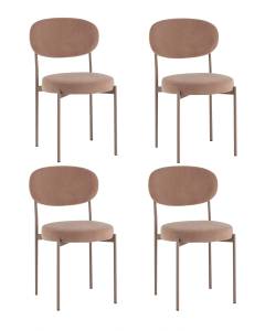 Набор из 4 стульев Stool Group Бриф DD AV 477-C31-K477NEW-7006T-K X4 капучино, каркас капучино муар, велюр