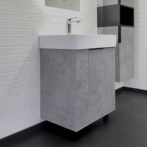 Тумба с раковиной Comforty Асти 60Н 00-00019190 напольная, бетон светлый