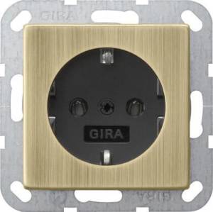 Розетка Gira System 55 Schuko с/з 16A 250V безвинтовой зажим бронза/антрацит 0188603