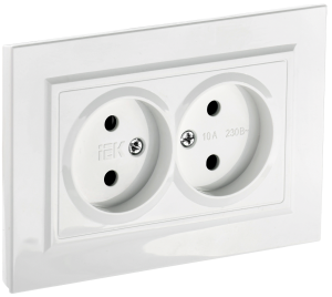 Розетка 2-местная IEK Brite BR-R20-10-K01-F белый