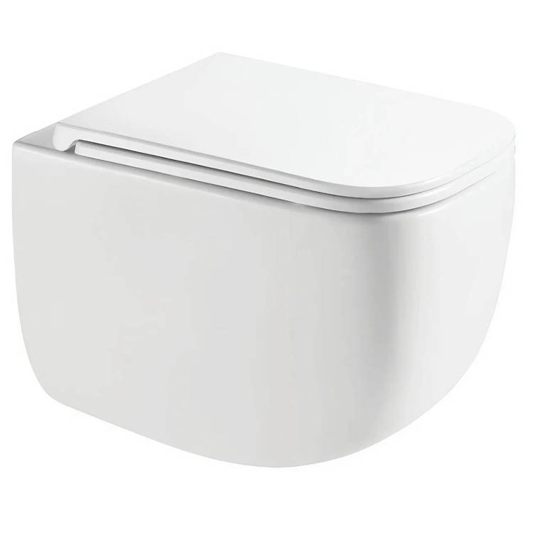 Унитаз подвесной AQUAme AQM2016PRO безободковый, сиденье микролифт, смыв Invisible, белый глянец