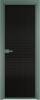 Межкомнатная дверь Profil Doors 1 AX цвет профиля Зеленый воск, стекло безопасное 6 мм мору черный 700x2000