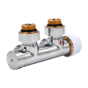 Узел нижнего подключения Primoclima Armature PCS3412PC термостатический, угловой, правый 1/2"х3/4", хром