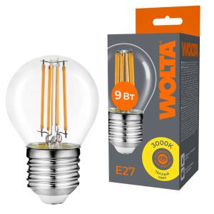 Светодиодная лампа Wolta Filament WF-G45-9W3KE27