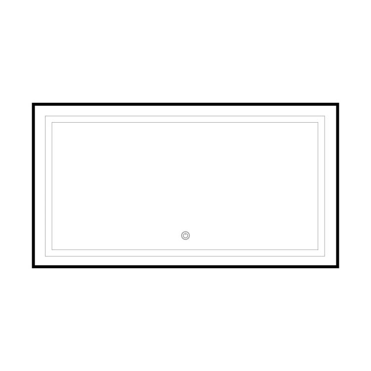 Зеркало Fixsen FX-2120B с LED подсветкой, черное, 120x80 см