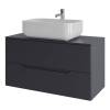 Тумба с раковиной Orange Line Li-100TugMDF+B03-600W графит матовый, 100 см