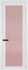 Межкомнатная дверь Profil Doors 1 AGP цвет профиля Вайт, стекло безопасное 6 мм мору розовое 700x2000
