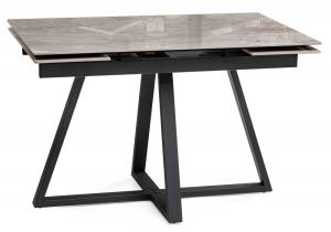 Стол Woodville Силлем 588058 dyna fantasico grey, черный 120(180)x80x77
