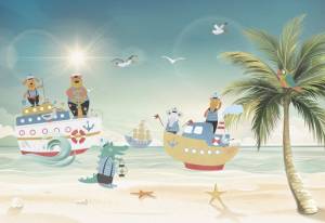 3D Фотообои Artegrafico «Морские приключения» KID-067 песок