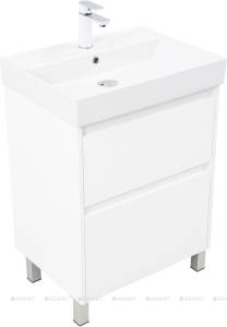 Тумба с раковиной Aquanet Nova Lite 2.0 60 348190 Белый глянец