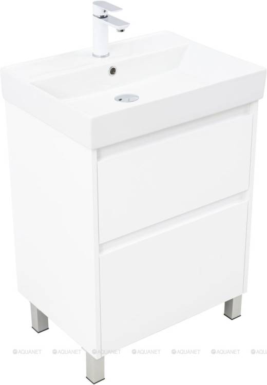 Тумба с раковиной Aquanet Nova Lite 2.0 60 348190 Белый глянец