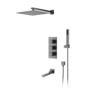 Душевая система D&K Bayern.Liszt DA2515606A04 серый графит, встраиваемая, с термостатом, с изливом