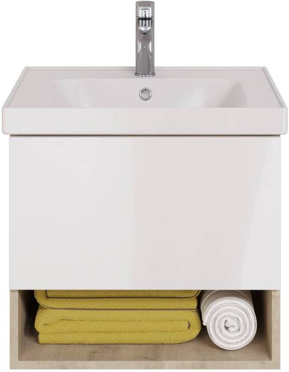 Тумба с раковиной Dreja Perfecto 60 дуб эврика/белый глянец