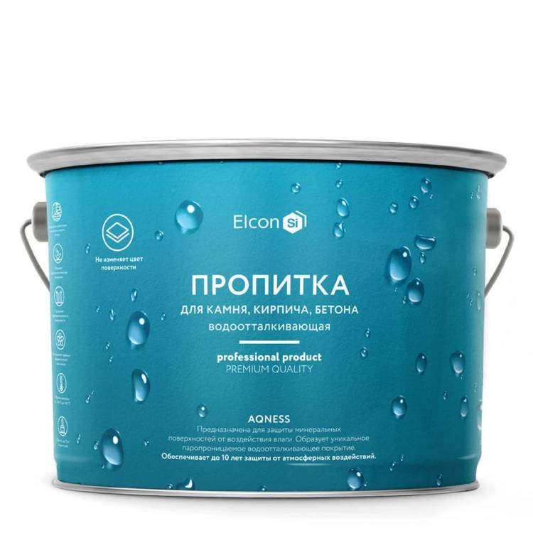 Пропитка водоотталкивающая для камня, кирпича, бетона Elcon Aqness 9 л