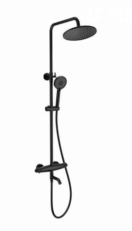 Душевая стойка Wonzon & Woghand WW-B3031-A1-MB с термостатом, черный