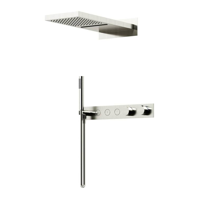 Душевой комплект Sancos Linn SC9023BN никель брашированный, с термостатом, с внутренней частью