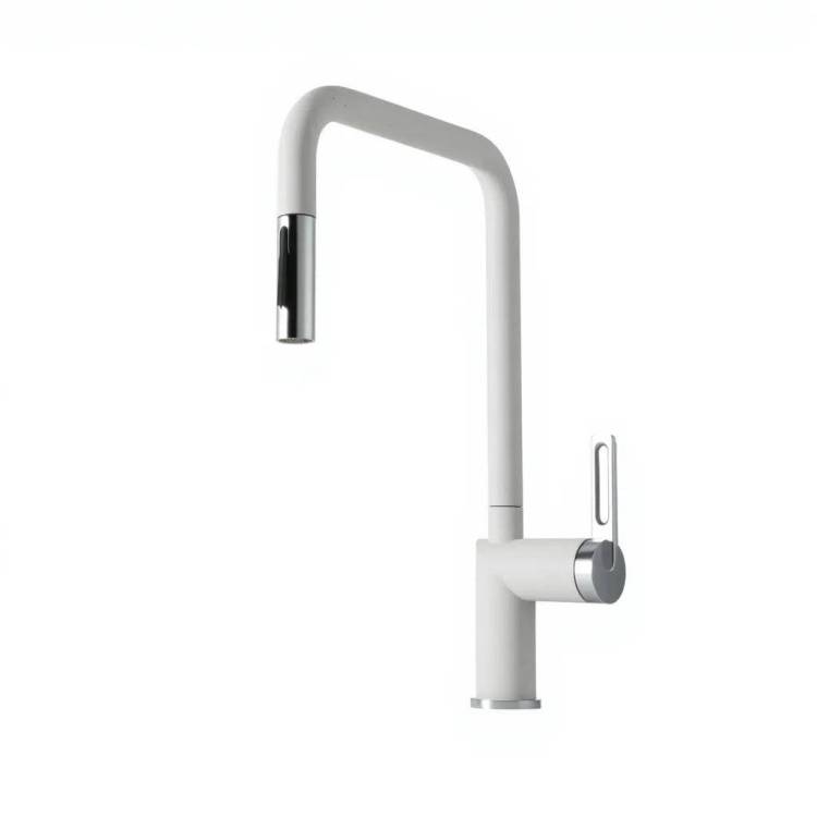 Смеситель для кухни Granula GR-8173 арктик, с выдвижным изливом