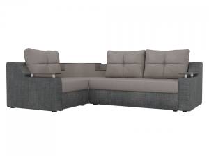 Угловой диван Лига Диванов Тесей 107635L левый угол Бежевый\Серый 254/74/184