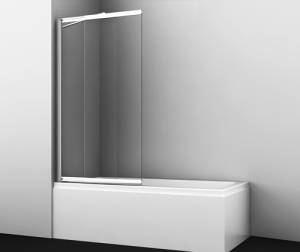Шторка на ванну Wasserkraft Main 41S02-80 WS Fixed профиль хром, стекло прозрачное, 80x140