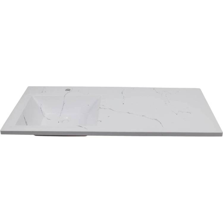 Раковина Uperwood Марсал 291120410 над стиральной машиной, левая, белый мрамор, 120x48.6