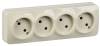 Розетка 4-местная IEK Glory ERH40-K33-10 кремовый