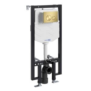Система инсталляции для унитазов Wasserkraft Vils 56TLT.010.ME.MG02 клавиша золото матовое