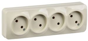 Розетка 4-местная IEK Glory ERH40-K33-10 кремовый