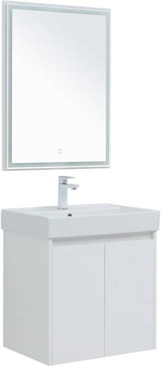 Мебель для ванной Aquanet Nova Lite 60 белый глянец, с дверками