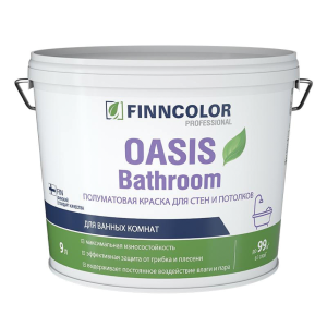Краска для влажных помещений Finncolor Oasis Bathroom база С полуматовая 9 л