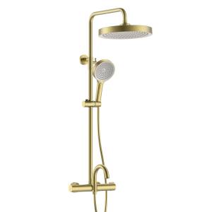 Душевая стойка Elghansa Radiant 6747157-2X-MattGold с термостатом, матовое золото