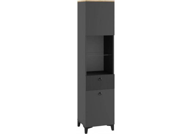 Шкаф-витрина Woodville Ника 400 593596 эйхория QR-17/графит/дуб делано