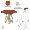 Стол Bradex Home Liverpool RF 0439 шпон орех с золотистыми ножками 110x110x75 фото 9