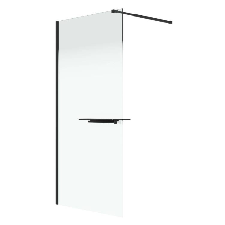 Душевая перегородка Niagara Nova NG-582-90BLACK профиль черный матовый, стекло белый градиент, 90x200