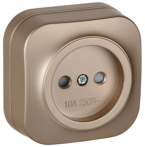 Розетка 1-местная с защитными шторками IEK Glory ERH13-K37M-10 шампань матовый