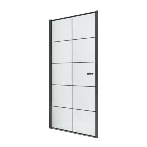 Дверь в нишу NEW TRENDY NEW SOLEO BLACK одинарные 100x195 D-0278A (черный)